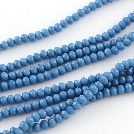 Faceted Solid Color Glass Rondelle Bead Strands GLAA-Q044-8mm-11-1