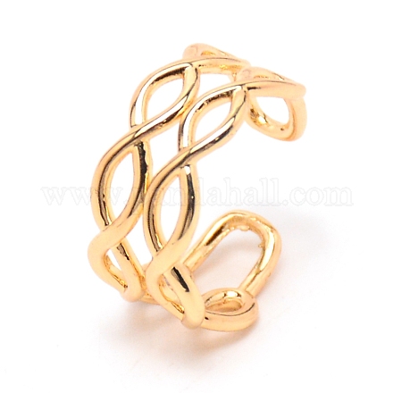 Infinity Wire Wrap Brass Cuff Earrings EJEW-TAC0010-003-1