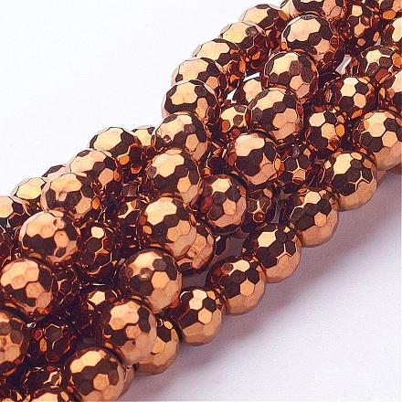 Non-magnetic Synthetic Hematite Beads Strands G-G092-6mm-1