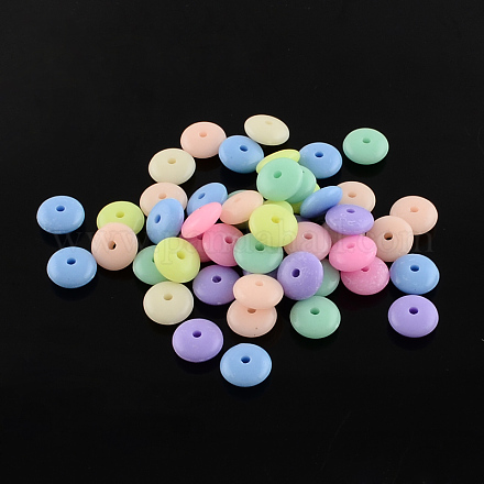 Donut einfarbig undurchsichtige Acrylperlen X-SACR-S037-M05-B-1