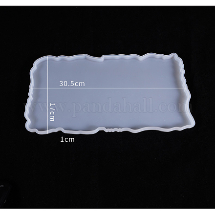 波状の長方形のフルーツトレイのシリコーン型  UVレジン用  エポキシ樹脂工芸品作り  ホワイト  305x170x10mm SIMO-PW0001-293B-1