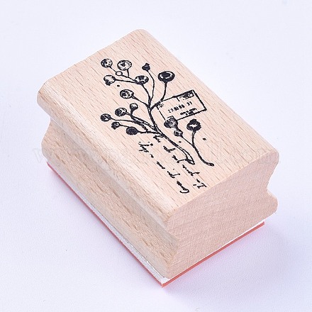木の切手  イデシアポリカルパの長方形  バリーウッド  40x27x25mm AJEW-WH0085-A03-1