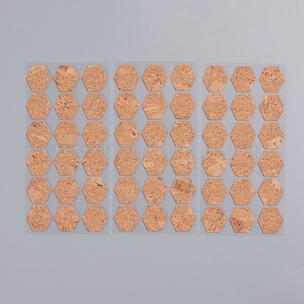 Etiquetas adhesivas de corcho con forma hexagonal DIY-WH0163-93A-1