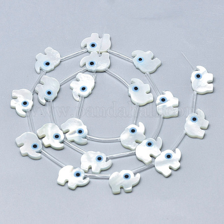Perlas de concha de nácar de concha blanca natural SSHEL-N036-009-1