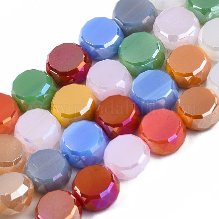 Electroplate Opaque Glass Beads Strands X-EGLA-S174-31-1