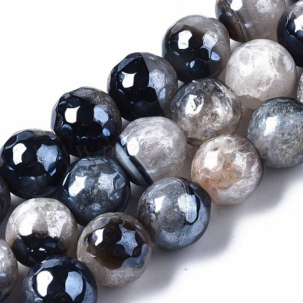 Chapelets de perles d'agate naturelle G-Q998-014B-1