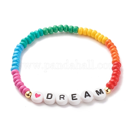 Bracelets extensibles word dream BJEW-JB07524-09-1