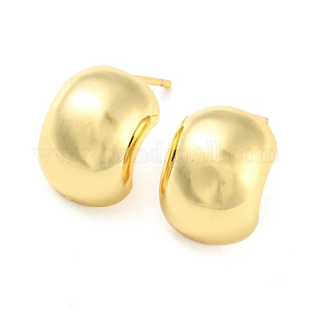 Rack Plating Brass Half Round Stud Earrings EJEW-F326-24G-1