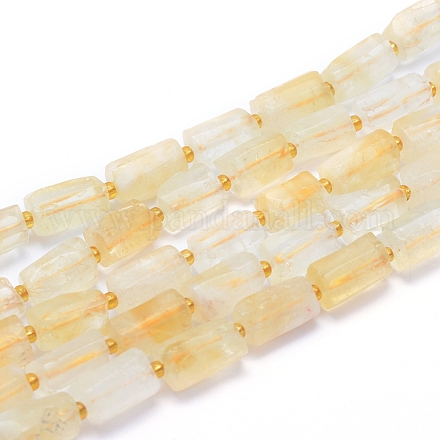 Brins de perles de citrine naturelle givrées G-L552B-06-1