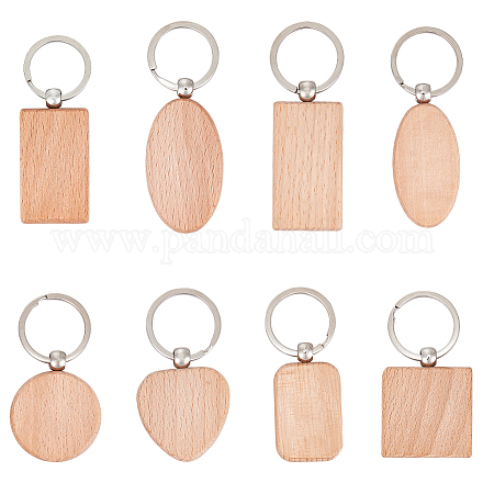 Pandahall 8 шт. деревянные пустые бирки для ключей KEYC-PH0001-25-1