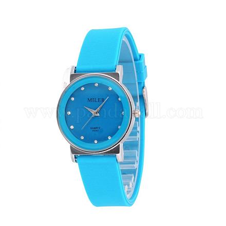 Модные женские сплав силиконовые кварцевые наручные часы WACH-L025-04A-1