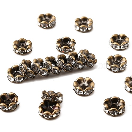 Messing Strass Zwischen perlen RB-A014-L8mm-01AB-NF-1
