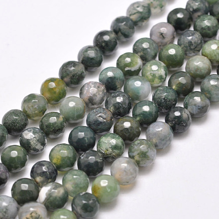 Natural Moss Agate Beads Strands X-G-F350-8mm-1