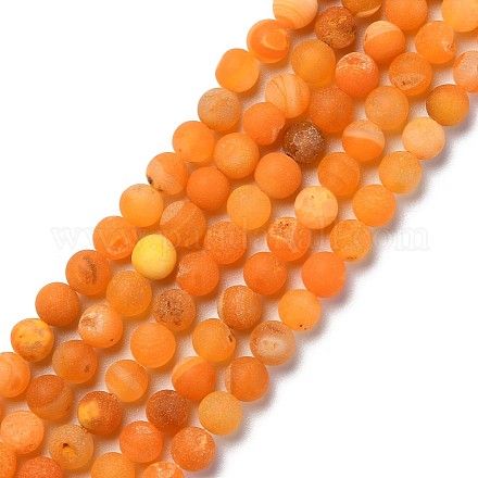 Chapelets de perle en agate géode druzy naturelle X-G-K166-09-6mm-04-1