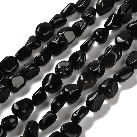 Natürlichen Obsidian Perlen Stränge G-P497-01E-65-1
