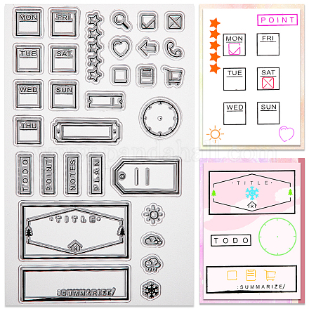 透明なシリコンスタンプ  DIYスクラップブッキング用  装飾的なフォトアルバム  カード作り  混合図形  160x110x2.5mm DIY-WH0504-52A-1