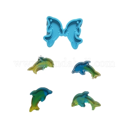 Stampi in silicone con ciondolo a forma di delfino X-DIY-M034-04-1