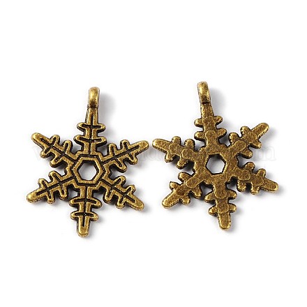 Christmas Snowflake Tibetan Style Alloy Pendants X-MLF0353Y-NF-1