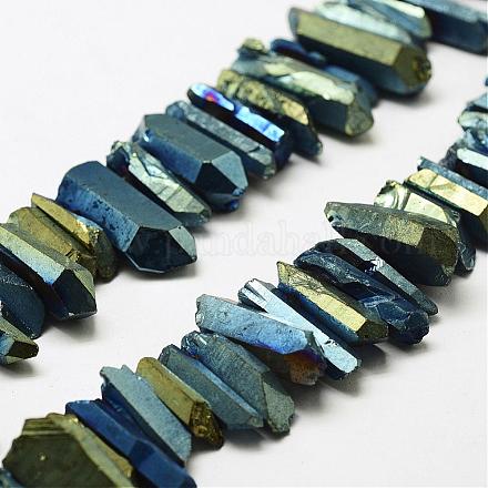 Electroplated Natural Quartz Crystal Beads Strands G-A142-03N-1