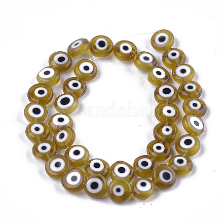 Chapelets de perles vernissées manuelles LAMP-S191-02C-07-1