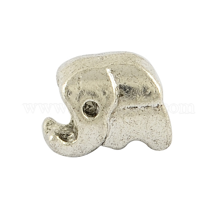 Tibetan Style Alloy Elephant European Bead Rhinestone Settings TIBEB-5421-AS-LF-1