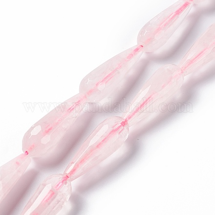 Granos naturales de abalorios de cuarzo rosa G-I328-10-1