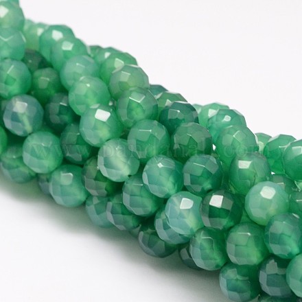 Chapelets de perles en agate d'onyx vert naturel X-G-K115-23F-8mm-1