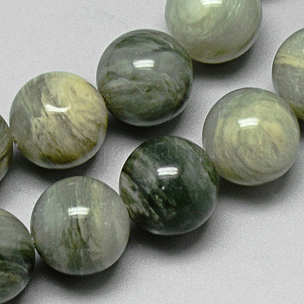 Fili naturali perline di diaspro verde G-P062-72-1