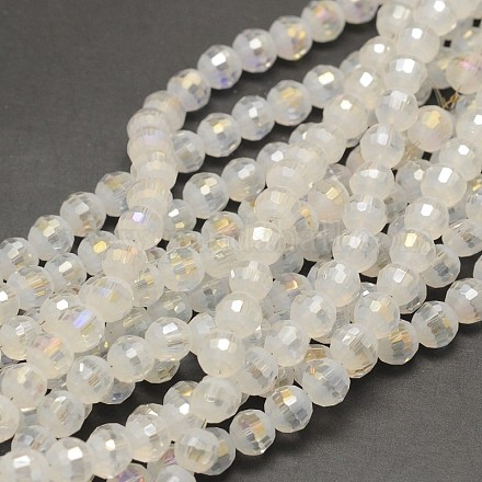 Round Electroplated Glass Beads Strands EGLA-F101-01D-1
