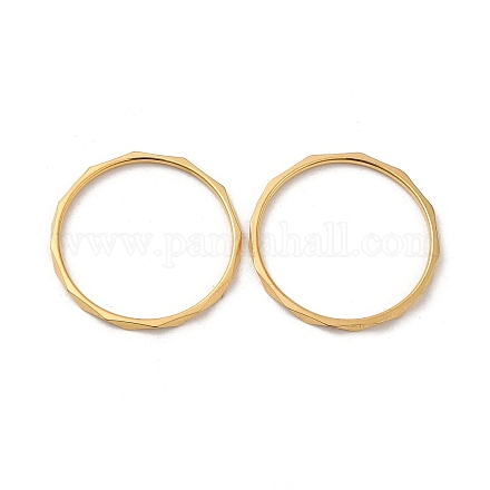 イオンプレーティング(ip) ステンレス製指輪304個  ゴールドカラー  usサイズ9（18.9mm） RJEW-I101-03D-G-1