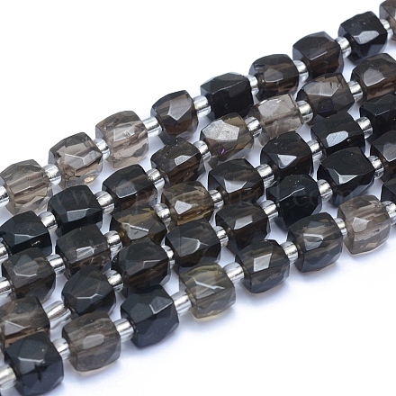 Chapelets de perles de quartz fumées naturelles G-L552D-02A-1