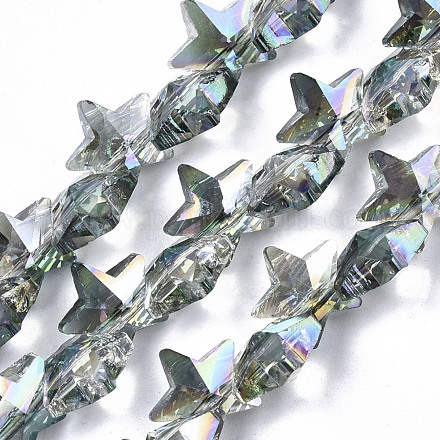 Chapelets de perles en verre électroplaqué EGLA-N002-05C-1