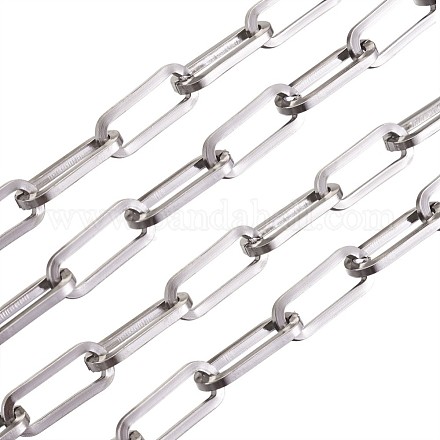 304 Stainless Steel Paperclip Chains STAS-R100-38-1