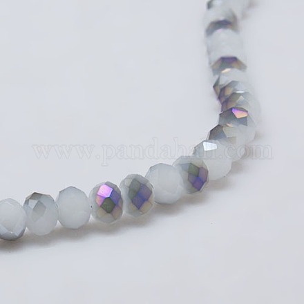 Chapelets de perles en verre électrolytique d'imitation jade X-EGLA-J047-4x3mm-H44-1