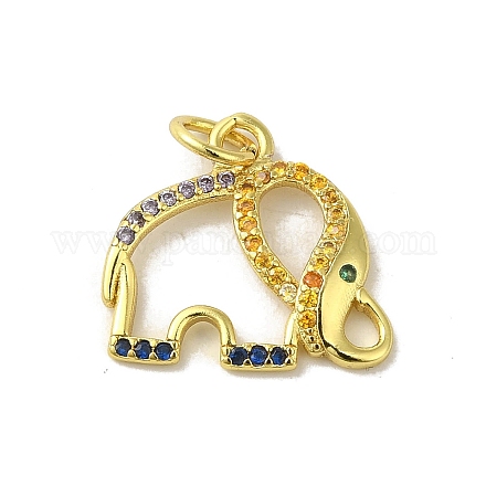 Подвески из настоящей 18-каратной позолоченной латуни с фианитами KK-M283-02C-02-1