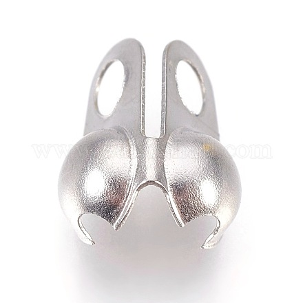 304 Stainless Steel Bead Tips STAS-WH0010-01P-4mm-1