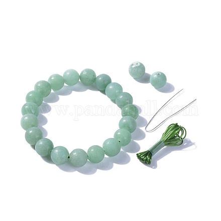 Natural Green Aventurine Beads Stretch Bracelets BJEW-JB04179-01-1