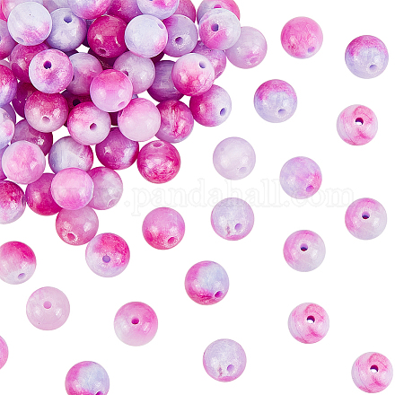 DICOSMETIC 2 Strands Natural Persian Jades Stone Beads Starry Purple Dyed Jade Beads 8mm Round Loose Beads Gemstone Beads Small Energy Stone for Jewellery Making Bracelet Necklace G-DC0001-09-1