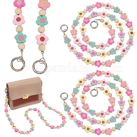 WADORN 2pcs Colorful Wood Beaded Purse Chain DIY-WH0304-729-1