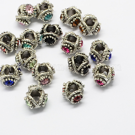 Alloy Rhinestone European Beads X-MPDL-R036-10-1