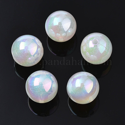 Perles acryliques placage irisé arc-en-ciel PACR-S221-008B-02-1