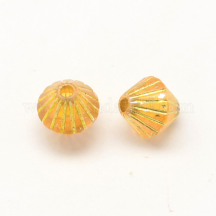 Plating Transparent Acrylic Bicone Beads PACR-Q100-05A-1