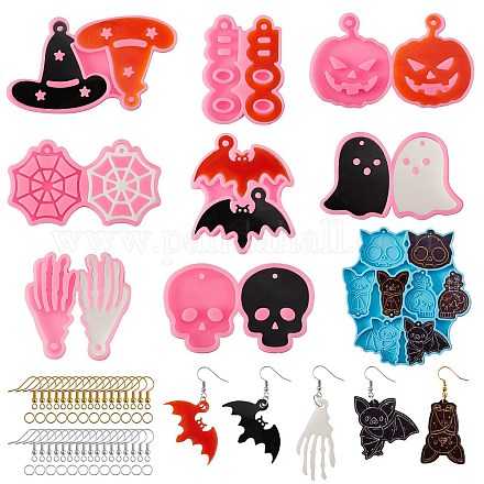 DIY Halloween Thema baumeln Ohrring machen Kits DIY-SZ0004-59-1