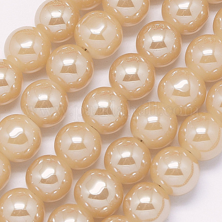 Electroplate Glass Beads Strands GLAA-G051-10mm-B02-1