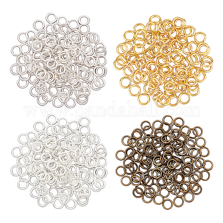 CHGCRAFT 480Pcs 4 Colors Alloy Round Rings FIND-CA0001-98-1