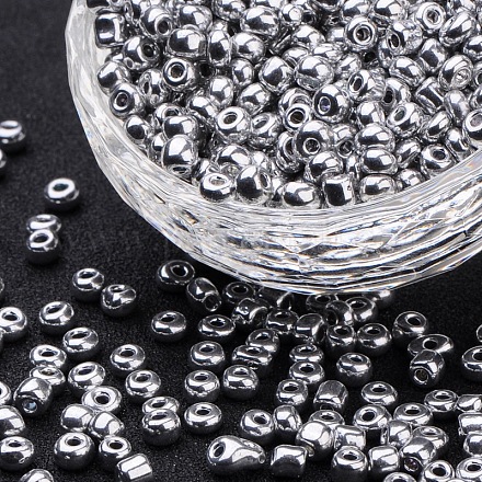 Electroplate Glass Seed Beads SEED-Q005-02-1