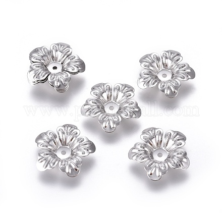 5-Petal 316 Surgical Stainless Steel Bead Caps X-STAS-G196-04P-1