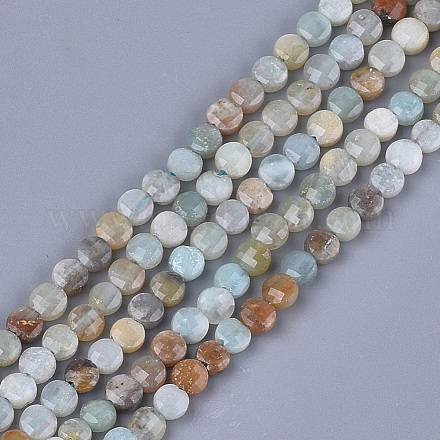 Brins de perles d'amazonite de fleurs naturelles X-G-S354-43-1