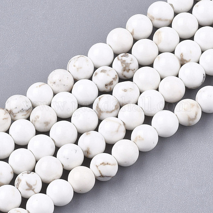 Brins de perles de magnésite naturelle G-S350-4mm-01-1