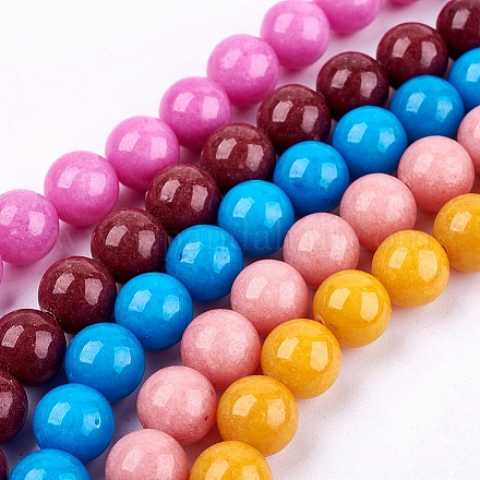 Natural Mashan Jade Beads Strands G-H1626-10MM-M-1